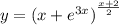 y = {(x + {e}^{3x}) }^{ \frac{x + 2}{2} } \\