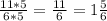 \frac{11*5}{6*5} = \frac{11}{6} =1\frac{5}{6}