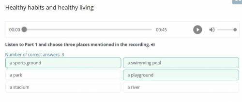 Listen to Part 1 and choose three places mentioned in the recording. 1)Number of correct answers: 3a