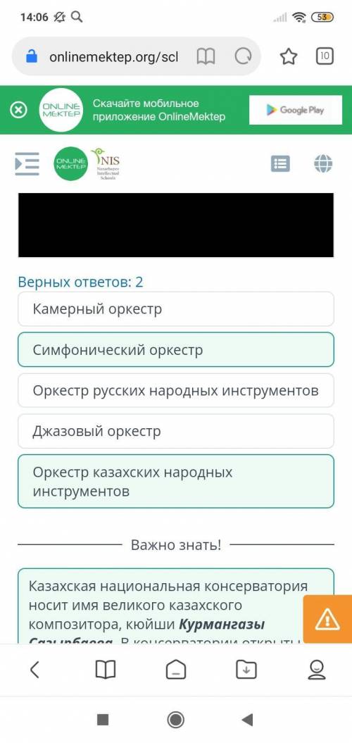 Просмотри видеоролик выступления оркестров Казахской национальной консерватории. Определи, какие вид