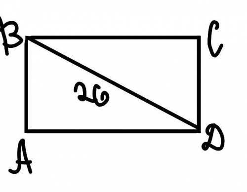 Диагональ прямоугольника равна 26cм.,а стороны относятся как 5 : 12. Найдите его периметр.