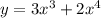 y = 3x^{3} + 2x^{4}