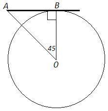 4. Прямая АВ касается окружности с центром о радиуса R = 14 см в точке В. Найдите AB, если угол АОВ
