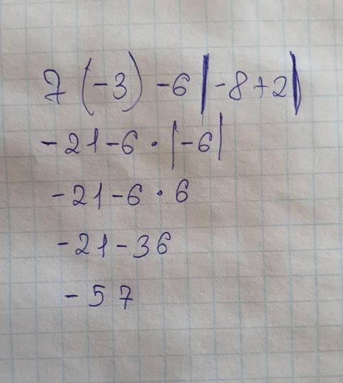 7x - 6 |y+2| если х =-3,y = - 8 решите уравнение ​