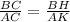 \frac{BC}{AC} =\frac{BH}{AK}