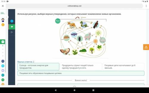 С ОНЛАЙН МЕКТЕППереход энергии и веществВерных ответов: 2Продуценты служат пищей только одному проду