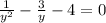 \frac{1}{ {y}^{2} } - \frac{3}{y} - 4 = 0