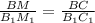 \frac{B M}{B_1M_1} =\frac{BC}{B_1C_1}