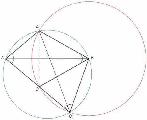 Про четырёхугольник ABCD известно, что AB=BC, DB — биссектриса угла D, ∠ABD=30∘, ∠ADB=40∘. Чему може