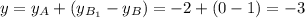 y = y_A + (y_{B_1}- y_B) = -2 + (0 - 1) = -3