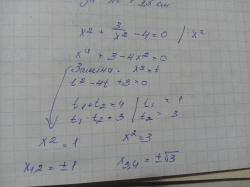 Решите уравнение х^2+3/х^2-4=0​