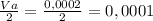 \frac{Va}{2} = \frac{0, 0002 }{2} = 0,0001