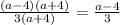 \frac{(a - 4)(a + 4)}{3(a + 4)} = \frac{a - 4}{3}