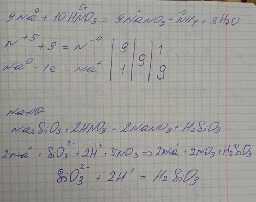 ХИМИЯ 1)ОВР- составить схему электронного баланса, указать окислитель и восстановитель. NA+HNO3=NA