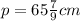 p = 65 \frac{7}{9} cm