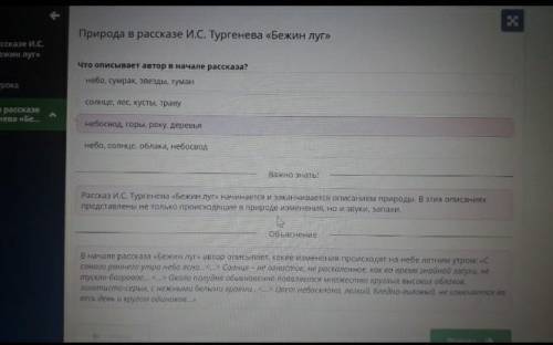 Что описывает автор в начале рассказа? 《 Бежин Луг》 а) небо , солнце , облака , небосвод . б) небосв