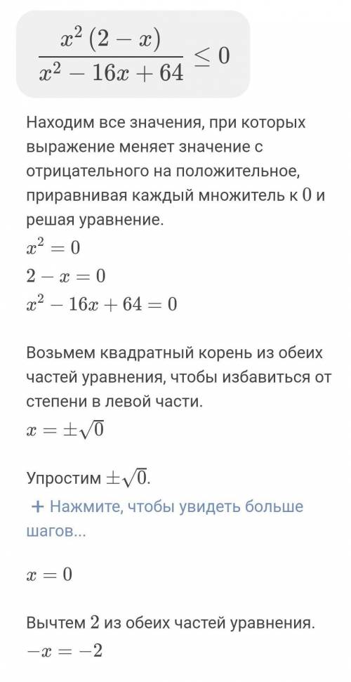 Решите неравенство x²(2-x)/x²-16x+64​