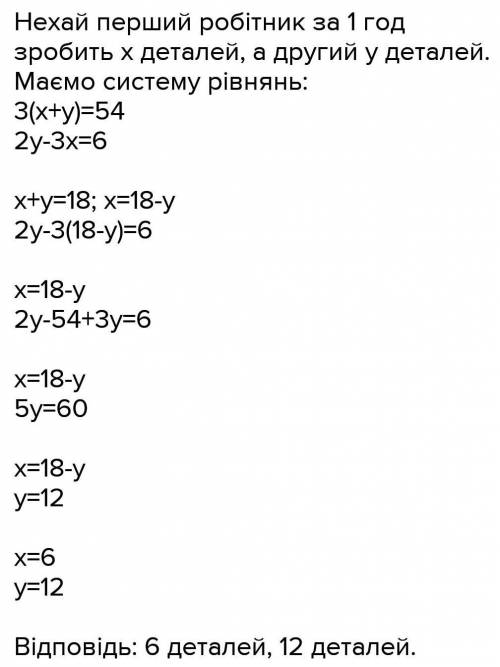 Два робітники за 4 год спільної роботи виготовили 68 деталей, при цьому другий робітник за 3 год виг