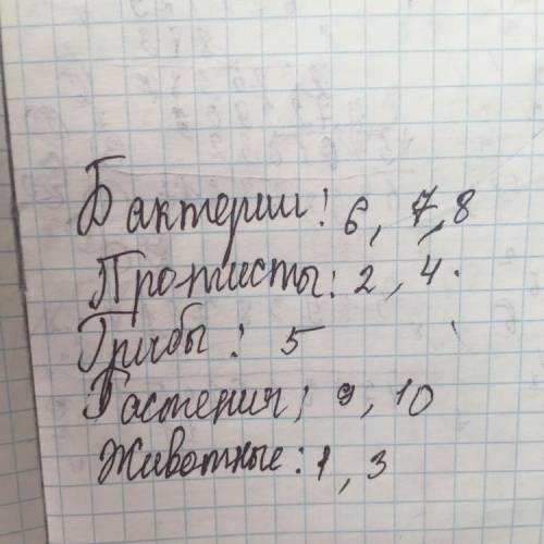 Определите, к каким царствам относятся организмы, изображённые на рисунке.