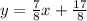 y = \frac{7}{8} x + \frac{17}{8} \\