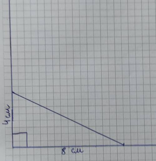 Я умею строить прямоугольный треугольник по двум сторонам, прилегающим к прямому углу.Построй прямоу