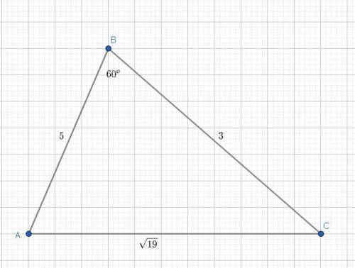 9 клас дві сторони трикутника дорівнюють 5 см і 3 см. знайдіть третю сторону трикутника якщо вона у