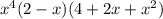 {x}^{4} (2 - x)( 4 + 2x + {x}^{2} )