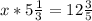 x*5\frac{1}{3}=12\frac{3}{5}