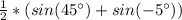 \frac{1}{2}* (sin(45а)+sin(-5а))