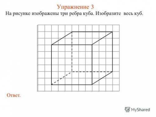 Изобразите куб длина ребра которого равна 6 см​