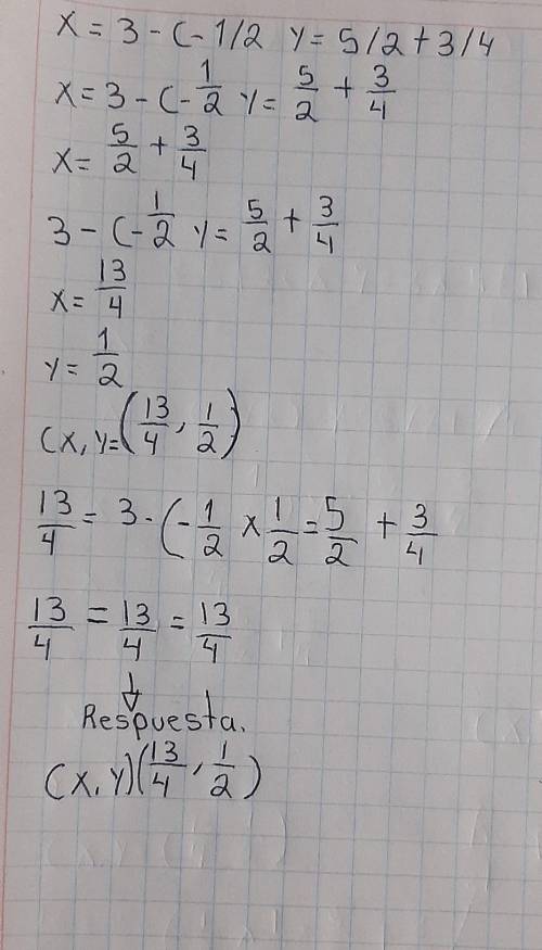 У якій кординатній чверті лежить точка М(x, y) якщо x=-3-(-1/2) y=-5/2+3/4?