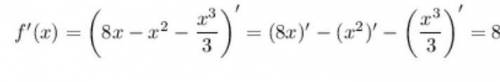 Решить неравенство f '(x) > 0: a) f(x) = 8х - х^2-х^3/3 b)f(x) = x/(x+2) )