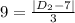 9=\frac{|D_{2}-7|}{3} }