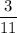 \dfrac{3}{11}