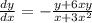 \frac{dy}{dx} = -\frac{y+6xy}{x+3x^{2} }