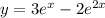 y = 3 {e}^{x} - 2e {}^{2x}