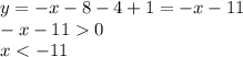 y=-x-8-4+1=-x-11\\-x-110\\x