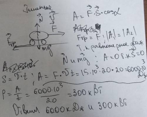 Автомобиль массой 2 т движется со скоростью 72 км/ч, под действием силы тяготения 15 килоньютон. Нар