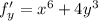 f'_y=x^6+4y^3