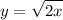 \displaystyle y=\sqrt{2x}