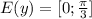 E(y)=[0; \frac{\pi }{3} ]