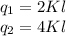 q_1=2 Kl\\q_2=4 Kl\\