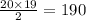 \frac{20 \times 19}{2} = 190