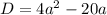 D=4a^2-20a