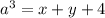 a^3=x+y+4