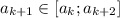 a_{k+1}\in[a_k;a_{k+2}]