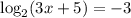 \log_2(3x+5)=-3