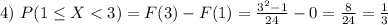 4) \ P(1\leq X