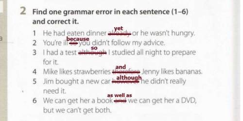 Find one grramar error is each ​