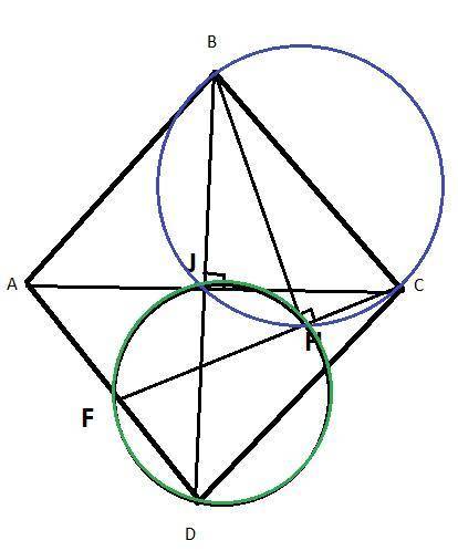 ABCD - ромб , F - середина АD , из вершины тупого угла В на прямую CF опущен перпендикуляр BH , угол